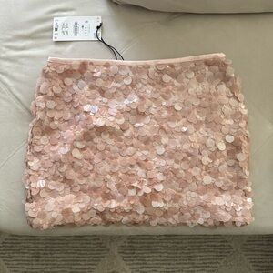 Zara Pink Sequin Mini Skirt